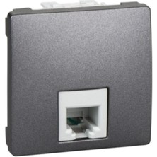 Schneider MGU3.492.12 Unica Grafit RJ11 4 Kontaklı