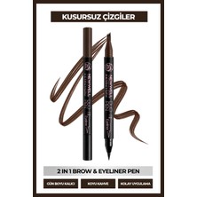 New Well Duo Pen 2-In-1 Brow & Eyeliner Dark Brown 02 2 ml