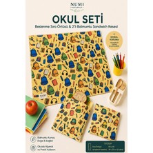 NUMI Naturals Okul Seti – Beslenme Sıra Örtüsü & 2’li Balmumlu Sandviç Kesesi