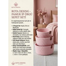 Rota Design 3lü Sepet - Şık Modern Organizer Kullanışlı Sepet