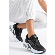 Shoegar Buli Siyah Cilt Beyaz Tabanlı Bağcıklı Spor Ayakkabı