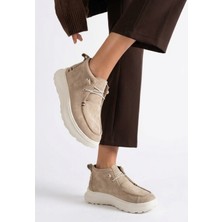 Shoegar Raru Bej Süet Bağcıklı Bot