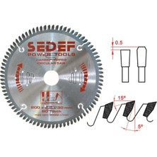 Sedef Power Tools 200X30-25-20X2.8X2.4 mm 80 Diş Trapez Pozitif Diş Testere