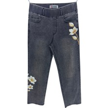 Zanessi Büyük Beden Taşlı Denim Kadın Pantolon