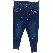 Zanessi Büyük Beden Taşlı Denim Kadın Pantolon