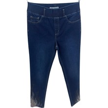 Zanessi Büyük Beden Taşlı Denim Kadın Pantolon