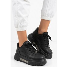 Shoegar Luto Siyah Cilt Bağcıklı Spor Ayakkabı