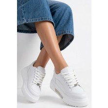 Shoegar Luto Beyaz Cilt Bağcıklı Spor Ayakkabı