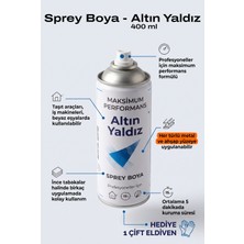Azimli 400 ml Altın Yaldız Sprey Boya Hızlı Kuruyan Metal ve Ahşap Boyası + 1 Çift Eldiven