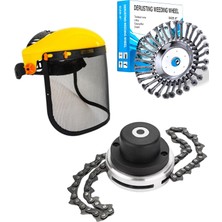 Roberca Tırpan Profesyonel Telli Maske + 6" Telli Fırça + Zincirli Başlık Set