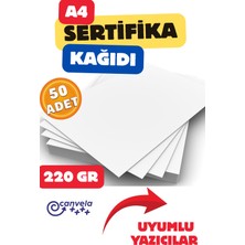 İstisna A4 Sertifika Kağıdı Kalın Kartuşlu Mürekkepli Tüm Yazıcılara Uygun 50 Adet 220 gr
