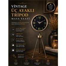 Diyar-ı Fırsat Vintage Tripod Eskitme Metal Üç Ayaklı Masa Saati