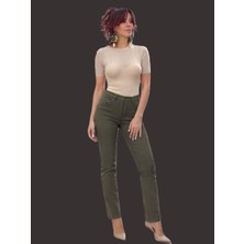 Boutique Bade Haki Yüksek Bel Pantolon
