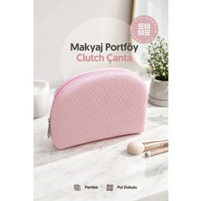 Lizy's Kadın Yarım Ay Model Desenli Aroma Kokulu Makyaj Çantası Portföy Clutch Çanta – 23X15 cm