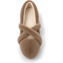 Nazar Shoes Ultra Yumuşak Bantlı Peluş Kadın Ev Babeti