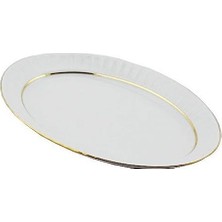Güral Porselen Sedef Yaldızlı Kayık Tabak 30CM Porselen Malzeme ile Şık Tasarım