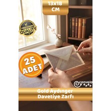 İstisna Premium Gold Aydınger Zarf 13X18 cm Şeffaf Zarf Transparan Zarf Düğün Davetiye Zarfı