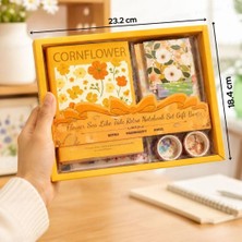 Çılgıntrend  Vintage Çiçek Desenli A6 Günlük ve Ajanda Hediye Seti - Estetik Scrapbooking ve Günlük Süsleme Kit Kutusu 116 Parça