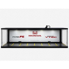 Toyblox Oyuncak Diecast Toyblox ''honda V2'' Diorama Garaj 1/64 Ölçek 8 Araçlık, LED Işıklı USB Kablolu Pleksi Kapaklı Dekoratif Vitrin