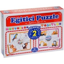 Meschain Meschaın Dıytoy Çark Eğitici Puzzle Hayvanlar-Taşıtlar 1963