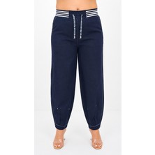 Zanessi Fashion Büyük Beden  Denim Bol Paça Kadın Pantolon