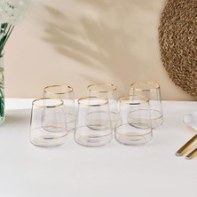 Dolce Vita Çift Gold Su Bardağı, 6'lı, 380 cc