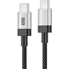 60W Pd 3.0 Limpio Type-C To Type-C Hızlı Şarj ve Data Kablosu 1m Siyah