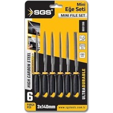 Mini Eğe Seti, 6 Parça, 3X140 Mm, Metal El Aleti, Model SGS1356