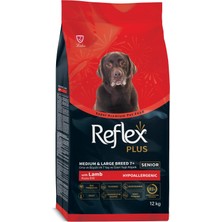 Plus Orta ve Büyük Irklar Için 7+ Yaş Üzeri Kuzu Etli Yaşlı Köpek Maması 12 kg