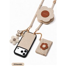 COGURE Hera iPhone 18 Pro Max / 17 Pro Max Uyumlu Çiçek & Magsafe Cüzdan, Kılıf, Askı, Charm 5'li Set