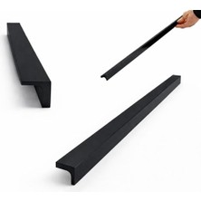 Siyah 1184 mm Dayanıklı Metal Lada Düz Mat Çekmece Kulp Modern Uzun Dolap Kapağı Kulbu Tasarım