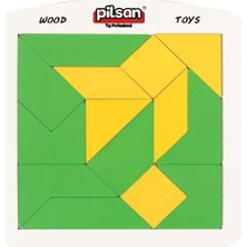 Pilsan 02 015 Desen Kdesen Kartlı Tangram Eğitici Zeka Oyunu 02 015 Çocuklar Için Oyuncakartlı Tangram