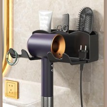 Saç Kurutma Makinası ve Banyo Malzemeleri Için Düzenleyici Askılık Stand - AL5053 (Siyah)