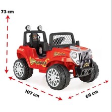 Pilsan Ranger 2025 Model Direksiyondan Kontrollü Akülü Araba 12 Volt (Uzaktan Kumandalı) Kırmızı