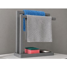 Aslanoğlu Store 3D Baskı Havluluk ve Sabunluk Organizer - Lavabo Üstü Çok Amaçlı Düzenleyici-Gri