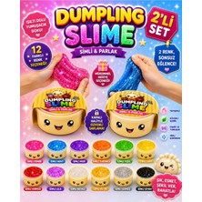 Ümit Toys Dumpling Slime Simli 2'li - Çin Mantısı Şeklinde Renkli Slime Oyuncağı - Sürpriz Renkler
