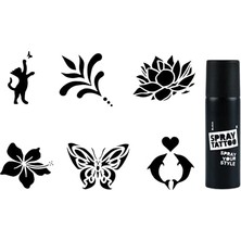 Zarif Modeller Spray Tattoo Geçici Sprey Dövme Seti