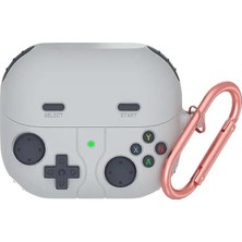 Samsung Galaxy Buds3 ve Samsung Galaxy Buds3 Pro Uyumlu Beyaz Silikon Game Figürlü Kılıf