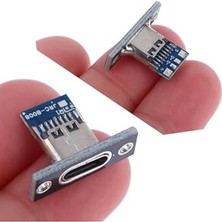 USB 46025 Type C Panel Montaj Dişi Soket 4 Pin Smd Lehimlenebilir Padler Konnektör Telefon Şarj Board DVM.101.322