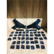 Boncuklu Uzi Oyuncak Tabanca + 42 Paket Atış Için Set Hediye (Yaklaşık 2000 Boncuk), 2 Adet