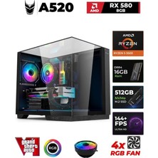 Xgaming Warcry R5 5500 16GB Ddr4 512GB M.2 Nvme Rx 580 8gb Oyuncu Oem Set