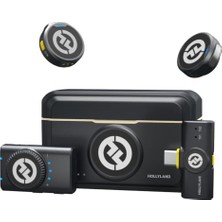 Hollyland Lark M2 Kablosuz Mikrofon; 48 Khz/24 Bit Yüksek Sadakat Ses; 300 M Menzil; Gürültü Engelleme; 40 Saat Kullanım; Youtube; Vlog; Akış (Siyah; Kamera Rx + Usb-C