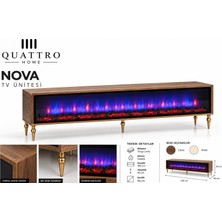Quattro Home Nova Şömineli Tv Ünitesi Ceviz Modern Tasarım 160 cm