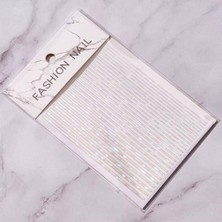 Parlak Gümüş Şerit Tırnak Sticker, Şerit Tırnak Etiketi Nail Art
