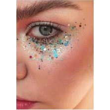 Jel Form Makyaj Simleri Glitter Işıltılı Yüz Makyajı Mavi, SERASHINEGOZFARI212