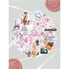 Marie Aristocats Temalı Sticker Seti; Laptop, Notebook ve Tablet Için