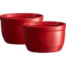 Fransa'da Üretilmiştir 240 ml Ramekin (2'li Set); 4" x 2" 5", Bordo Kırmızısı