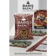 Bazalt Doğal Volkanik Taş Kırığı - Lav Taşı 2-2,5 cm - 25 Kg, Bahçe ve Peyzaj, Akvaryum Uyumlu, Teraryum Taşı, Dekoratif Kırmızı Taş, Saksı Toprağı Için