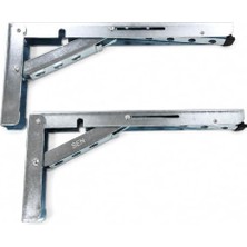 Katlanır Masa Konsol Ayağı Çinko 2 Adet 40 cm Metal Raf Tezgah Masa Destek Aparatı Dayanıklı