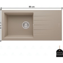 Real Stone Assos 86 XL P011 Granit Eviye Kapuçino 86 x 43,5 cm